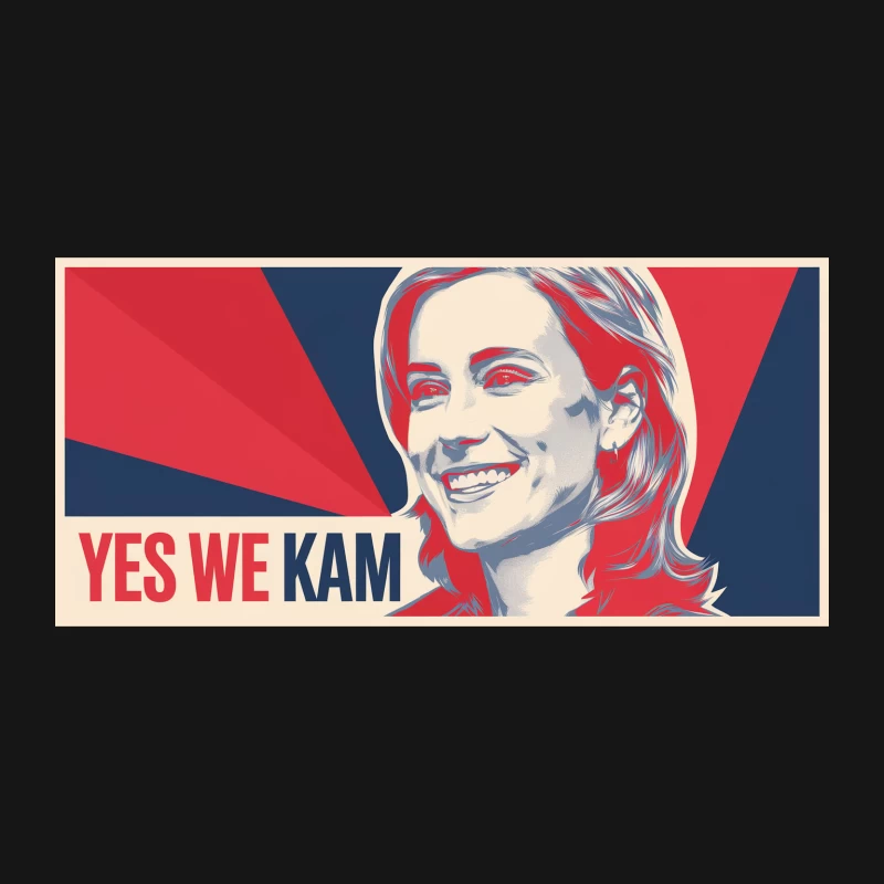 Stylized Political Campaign Poster with Smiling Woman Desk Mat