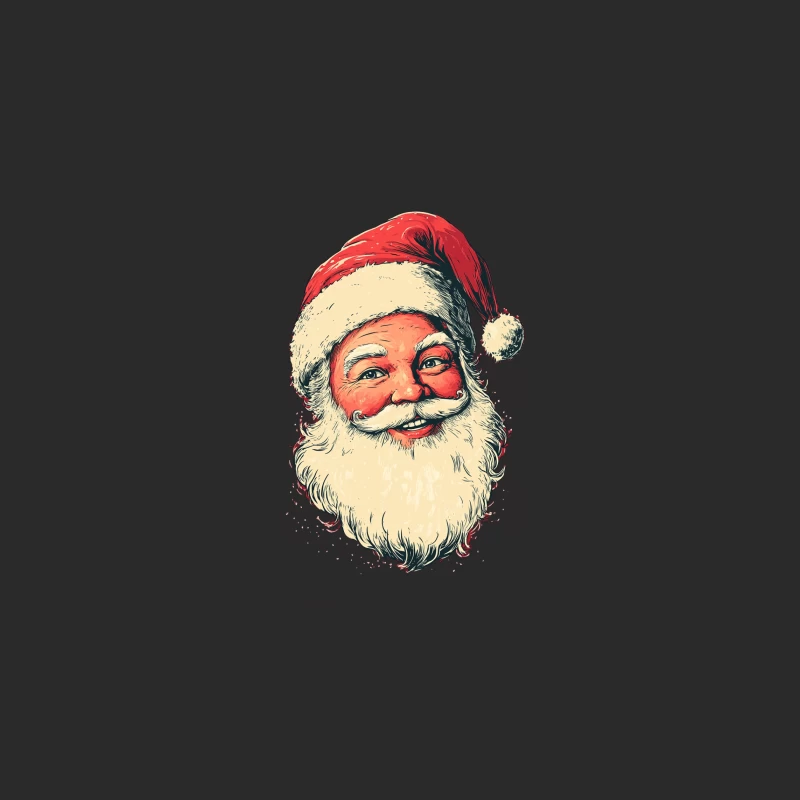 Vintage Jolly Santa Claus Christmas Illustration Baseball Cap