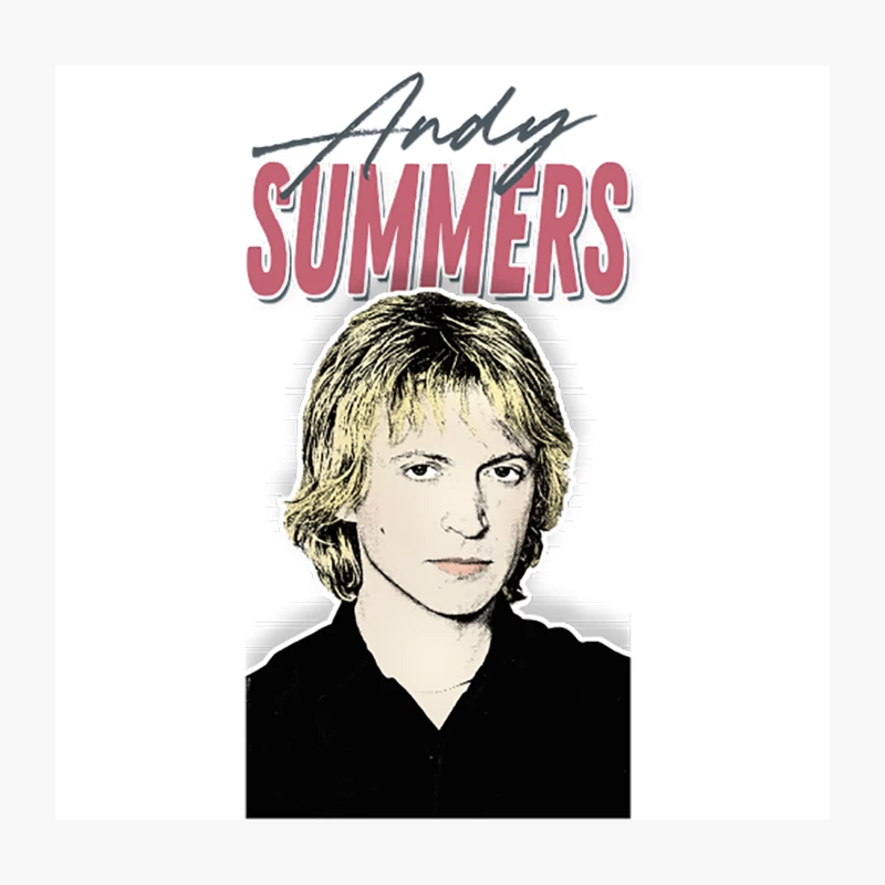 Andy Summers  80s Styled Aesthetic Fan Art Design Throw Pillow