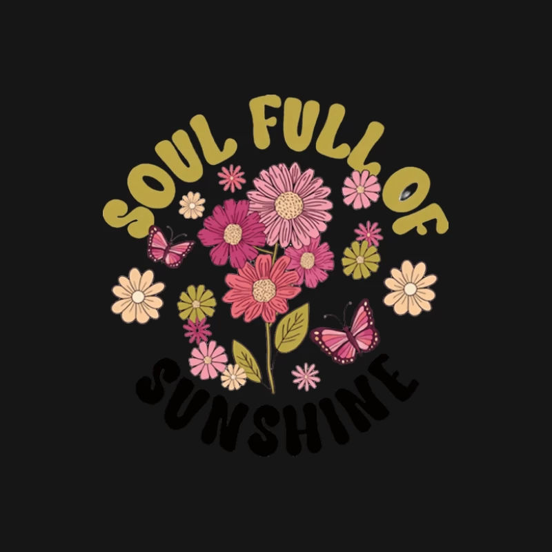 Seele voller Sonnenschein mit Blumen und Schmetterlingen Herren Langarm T-Shirt