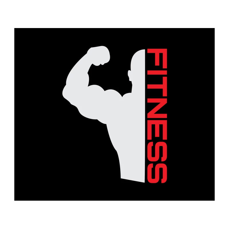 Fitness Logo with Muscular Silhouette Tapestry