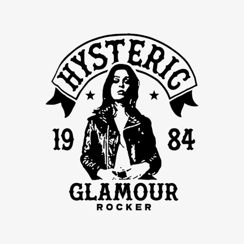 Hysteric Glamour Rocker 1984 Design Herren Langarm T-Shirt
