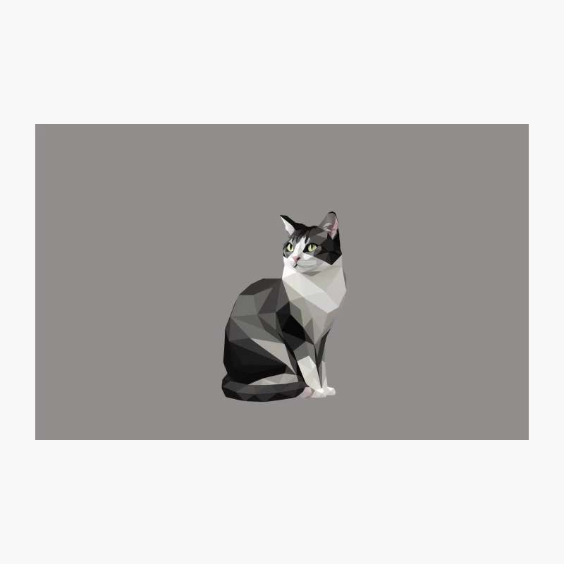 cat geometric low poly digital art monochrome pet animal Travel Mug