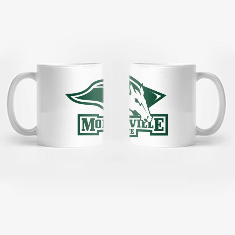 Morrisville State College Athletics Logo with White Horse Mascot Coffee Mug