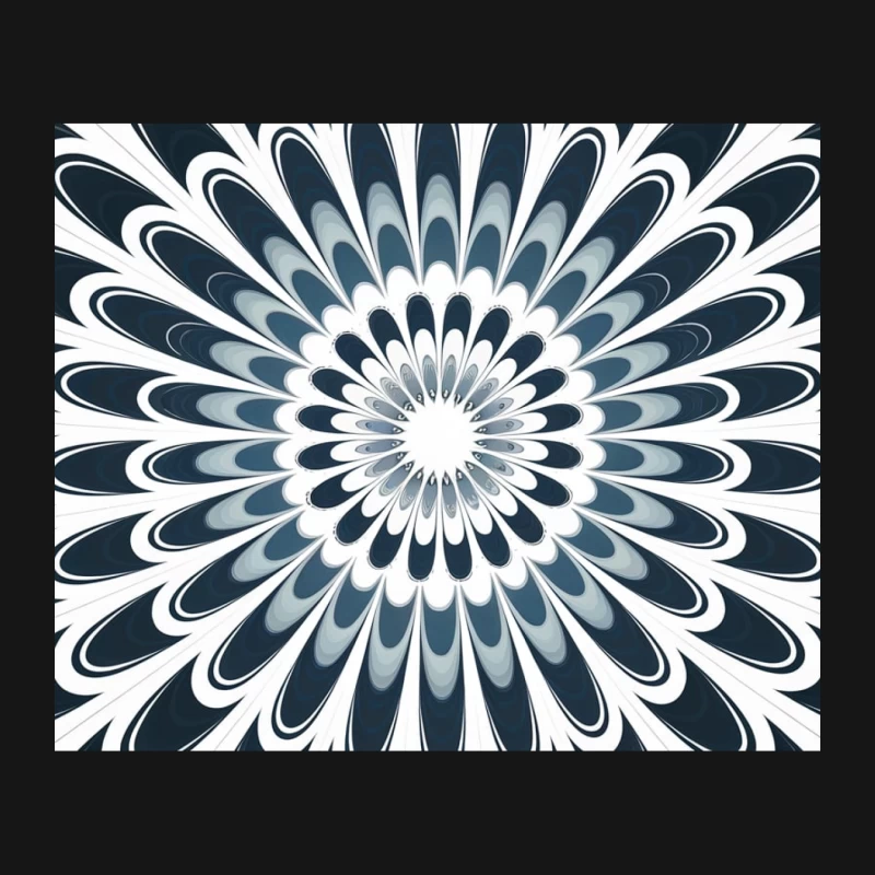 Hypnotic Black and White Radial Optical Illusion Mouse Pad
