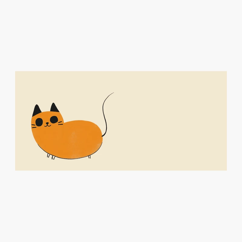Cute Orange Cartoon Cat Minimalist Illustration Coffee Mug
