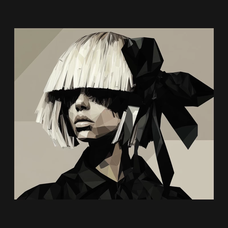 Geometric Pop Art Portrait: Avant-Garde Fashion in Black and White Mouse Pad