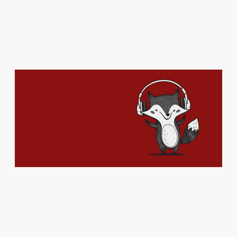 Cute Cartoon Fox Listening to Music with Headphones Coffee Mug