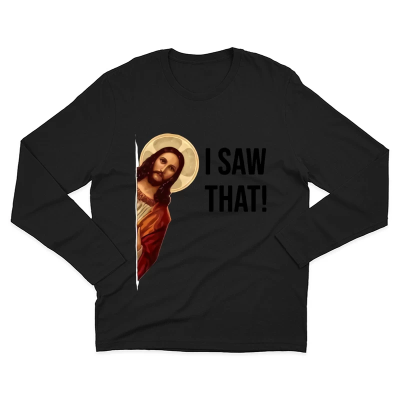 Jesus sieht alles Herren Langarm T-Shirt