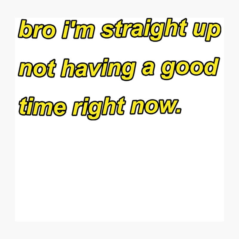 bro i_m straight up not having a good time right now Throw Pillow