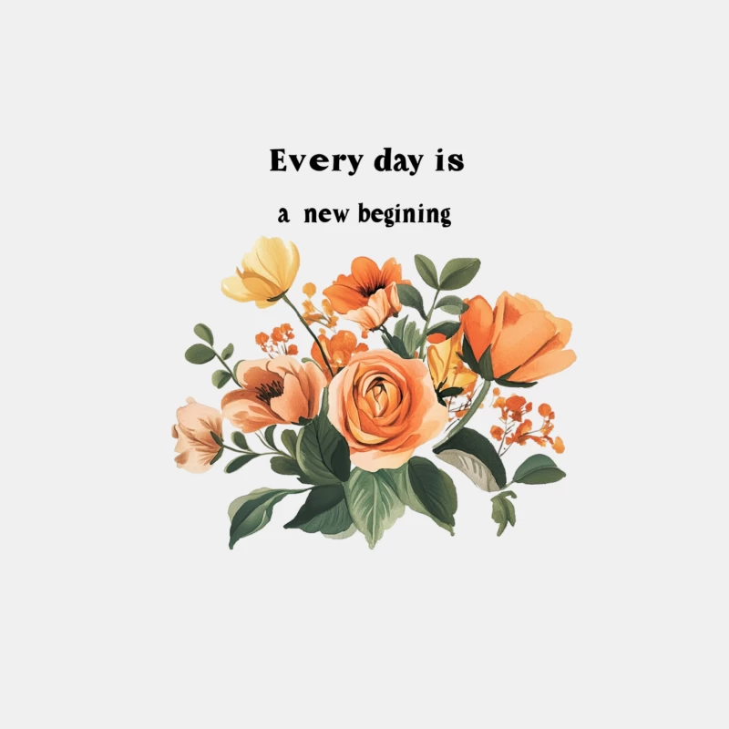 Inspirational Floral Quote: Every Day is a New Beginning Male Tank Top
