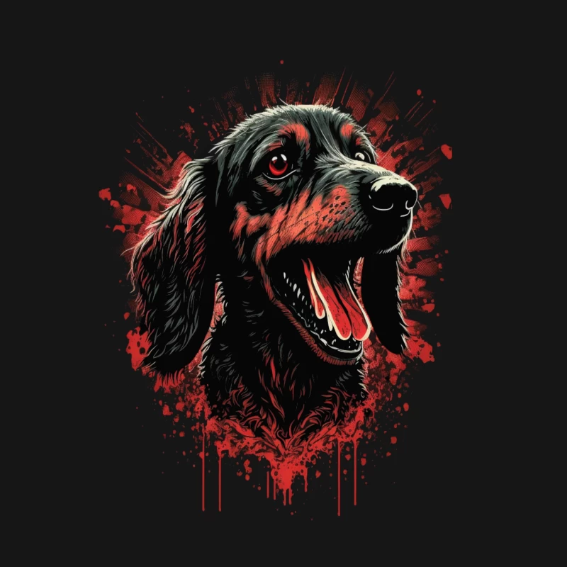 Dog art blood splatter animal portrait Male T-Shirt