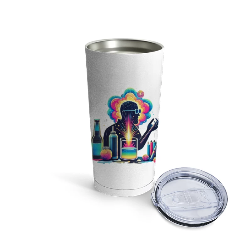 Colorful Mind: Creative Science and Imagination Illustration Travel Mug