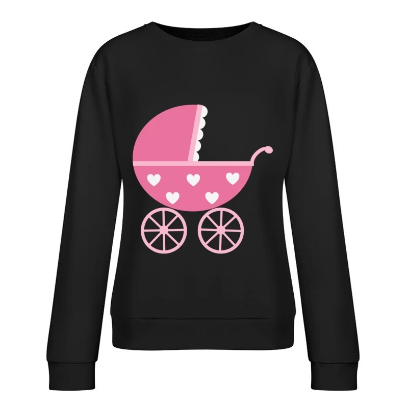 Landau rose avec coeurs blancs Femme Sweat-shirt à enfiler