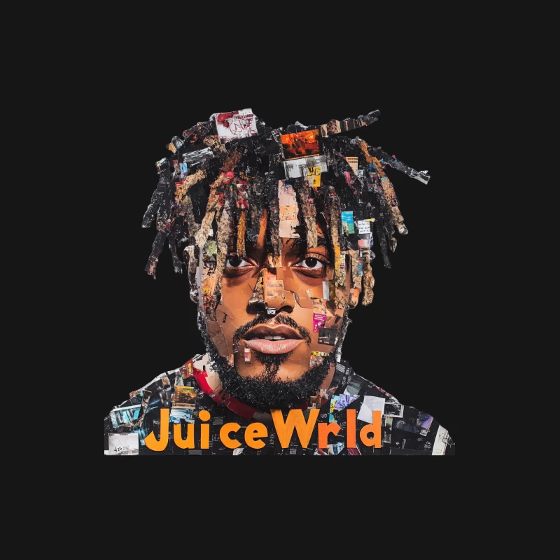 Juice WRLD: Hip Hop Album Cover with Artistic Collage Portrait Male Long Sleeve T-Shirt