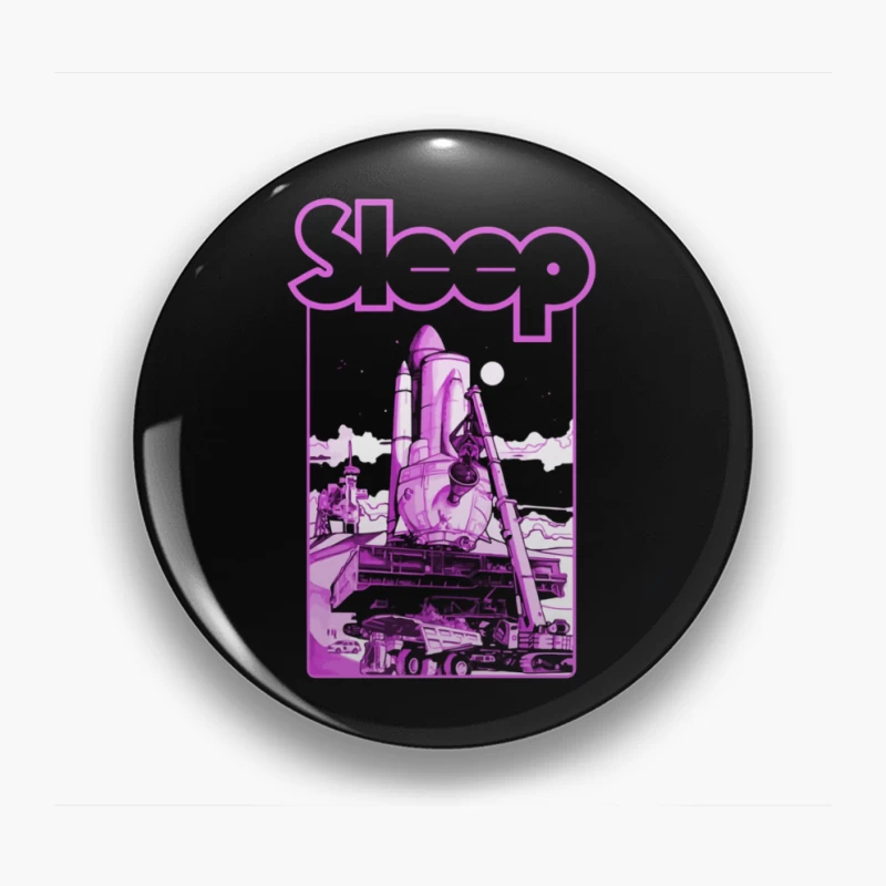 Sleep Band's Purple Rocket Industrial Space Art Pin