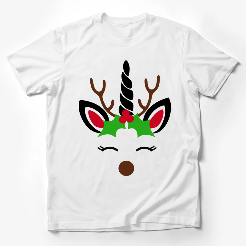 Licorne de Noël avec bois de renne Homme T-Shirt