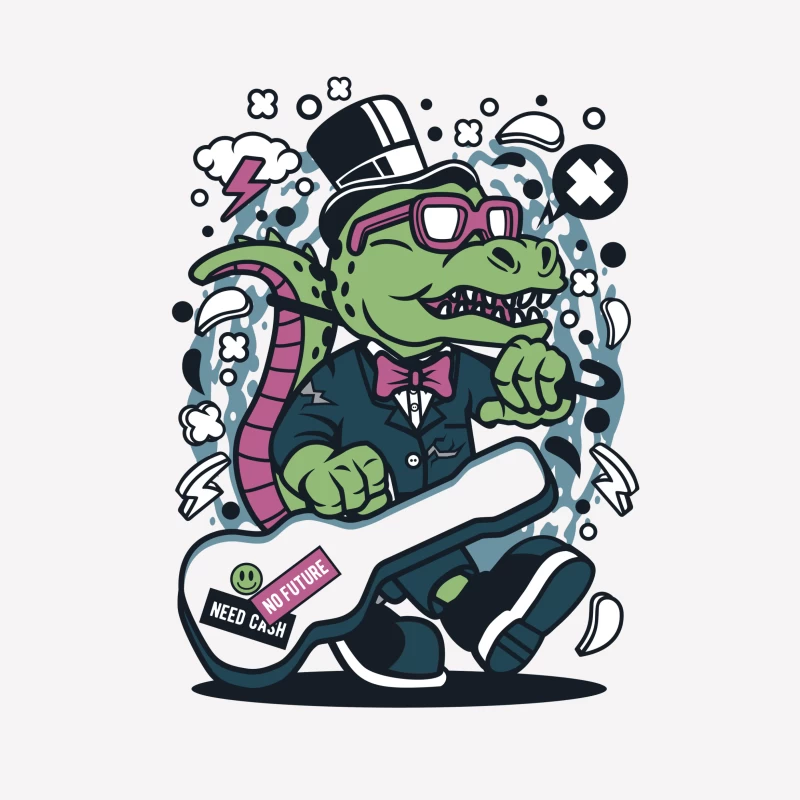 Crocodile rock star élégant Femme T-Shirt