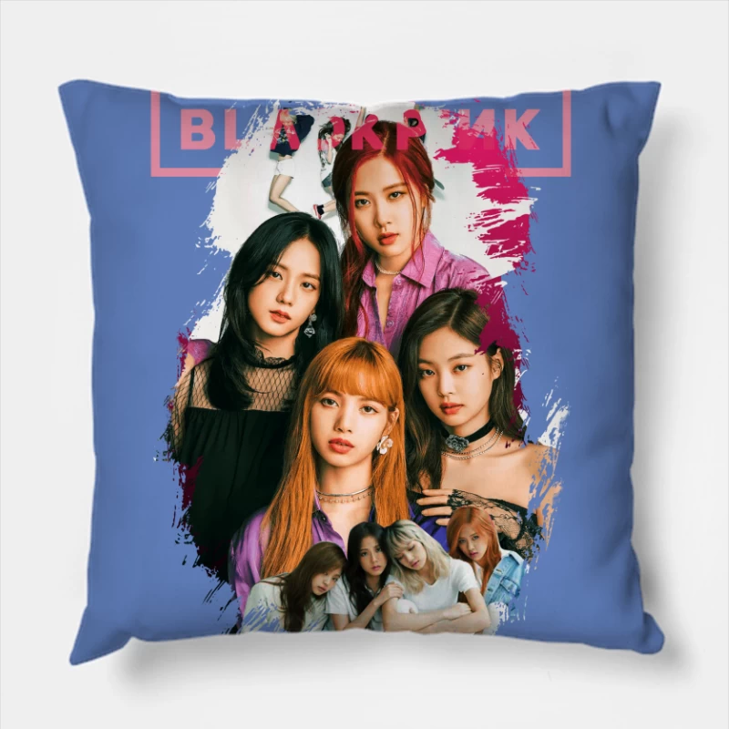Blackpink: Iconic K-Pop Music Group Throw Pillow