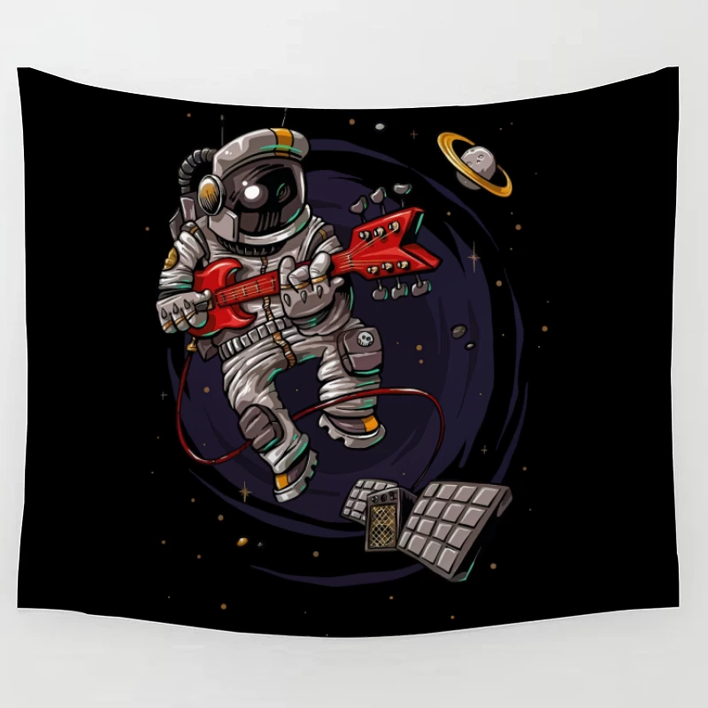 Astronaut Rocker in Space Tapestry