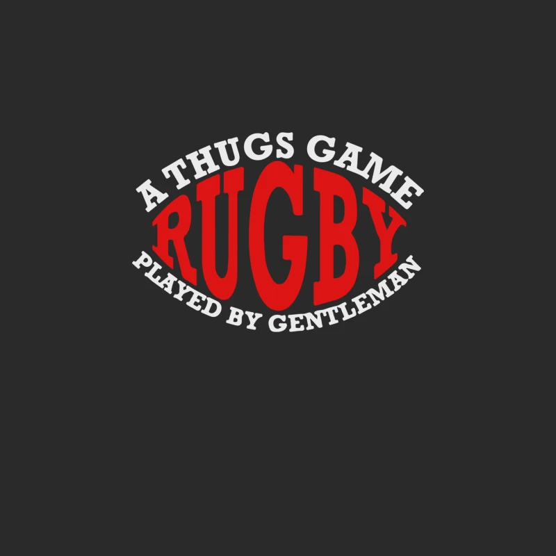 Red Rugby Typography: A Gentleman's Game Slogan Baseball Cap