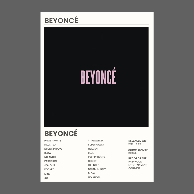 Beyoncé Self-Titled Album Details and Tracklist Male Tank Top