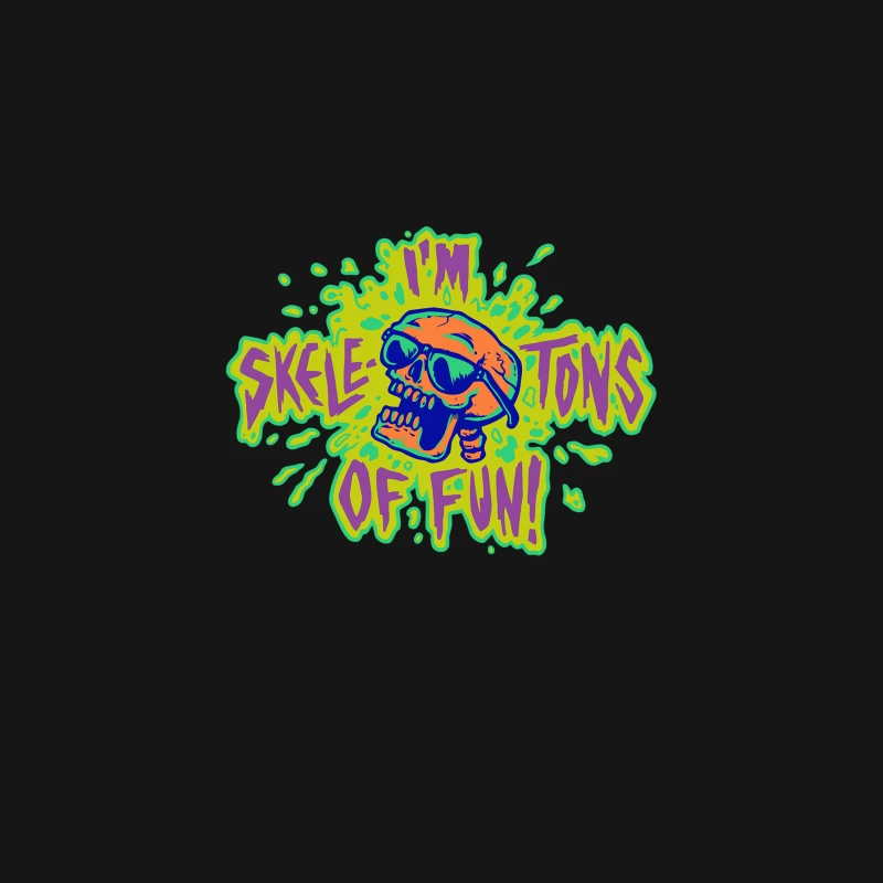 Colorful Graffiti Skull: Skeletons of Fun Typography Desk Mat