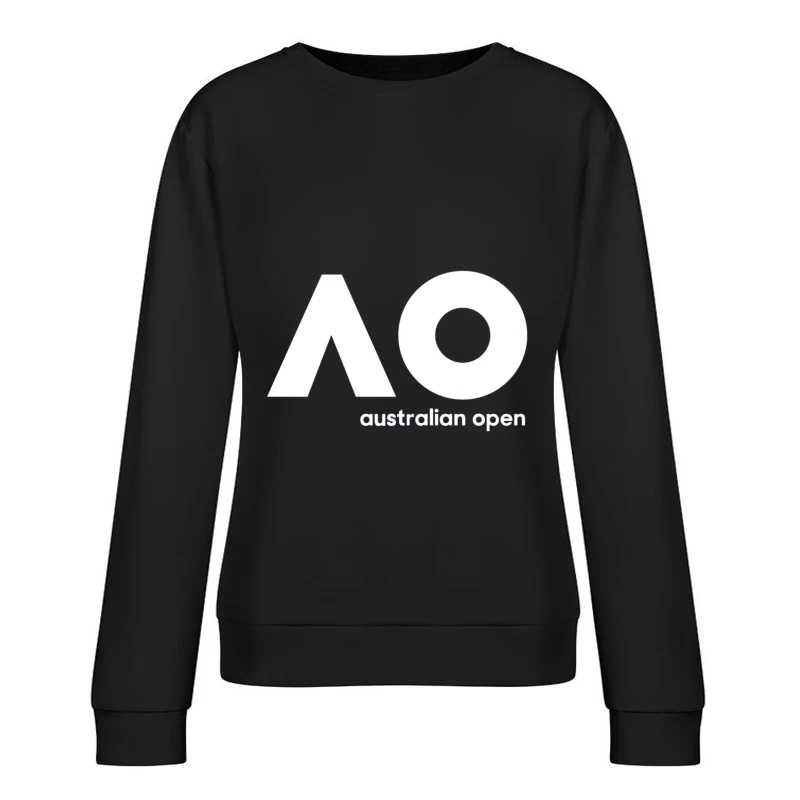 Australian Open Tennis Tournament White Minimalist Logo Female Pullover Sweatshirt