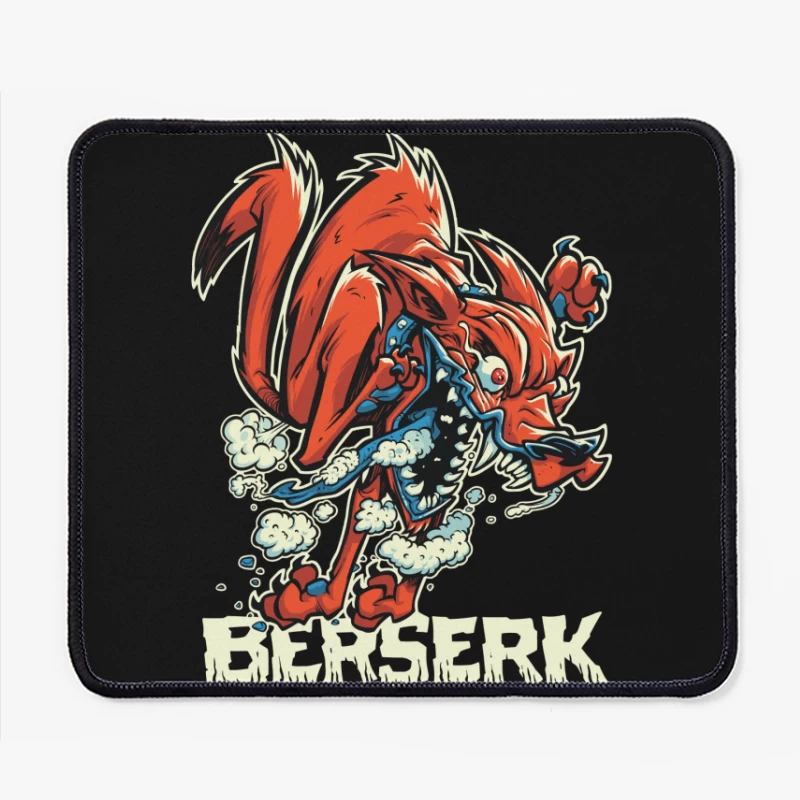 Aggressive Cartoon Wolf Berserk Art Mouse Pad