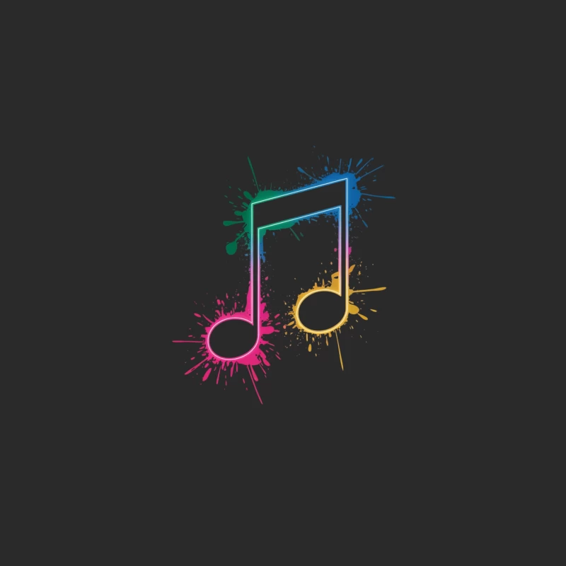 Colorful Musical Notes with Artistic Watercolor Splash Effect Baseball Cap