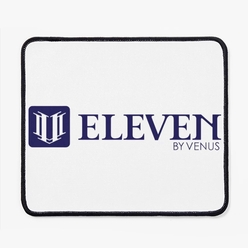 Modern Navy Blue Eleven by Venus Logo Design Mouse Pad