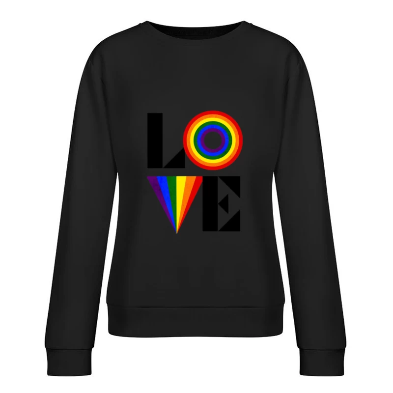 Regenbogenfarben Liebe Design Damen Pullover Sweatshirt