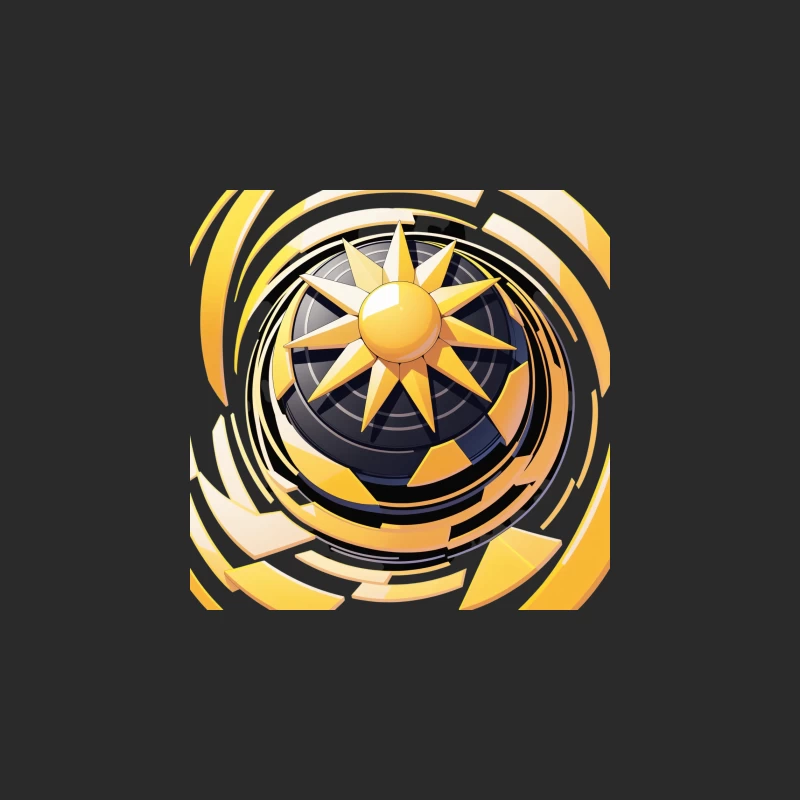 Stylized Sun Icon Design Baseball Cap
