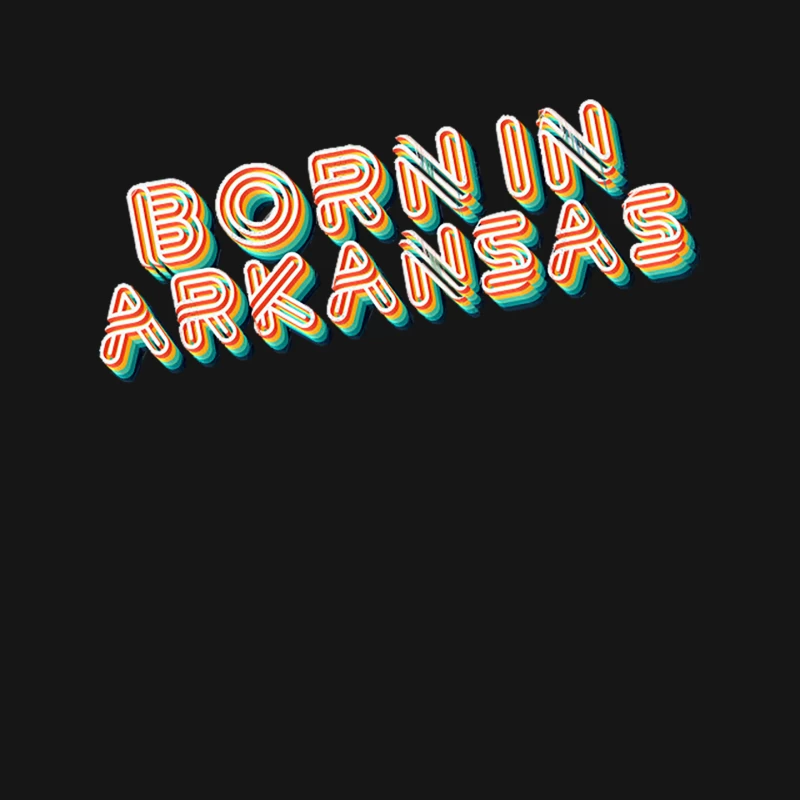 Born In Arkansas - 80_s Retro Style Typographic Design Mouse Pad