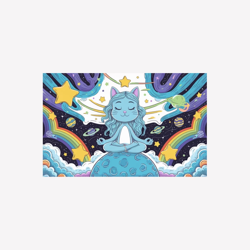 Cosmic Cat's Galactic Meditation Adventure Female T-Shirt