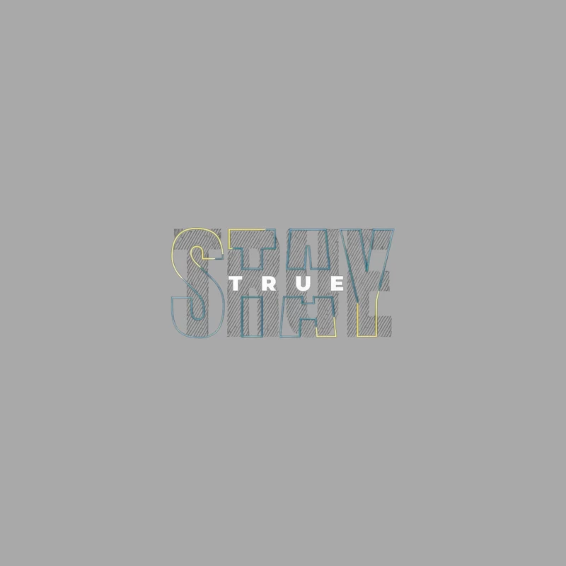 Stay True Typography Design Male Pullover Hoodie