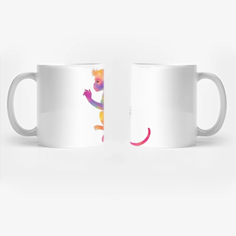 Rainbow Gradient Monkey Art Coffee Mug