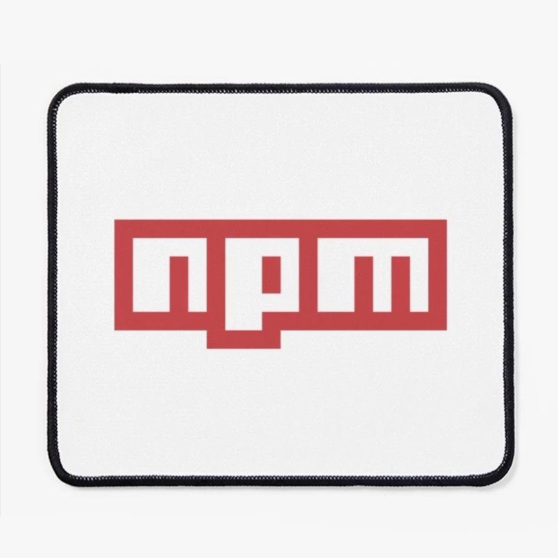 NPM (Node Package Manager) Logo in Red and White Mouse Pad