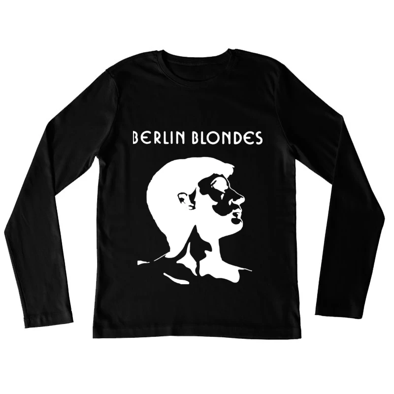 Minimalist Line Art Profile with Berlin Blondes Text Female Long Sleeve T-Shirt