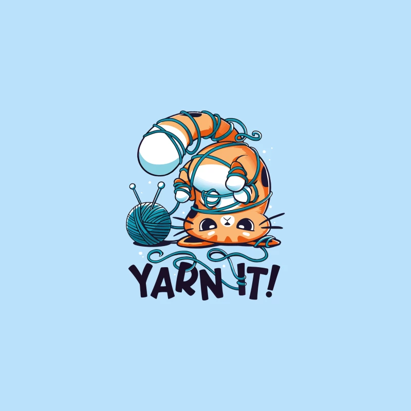 Yarn It! Whimsical Cat Illustration iPhone Case