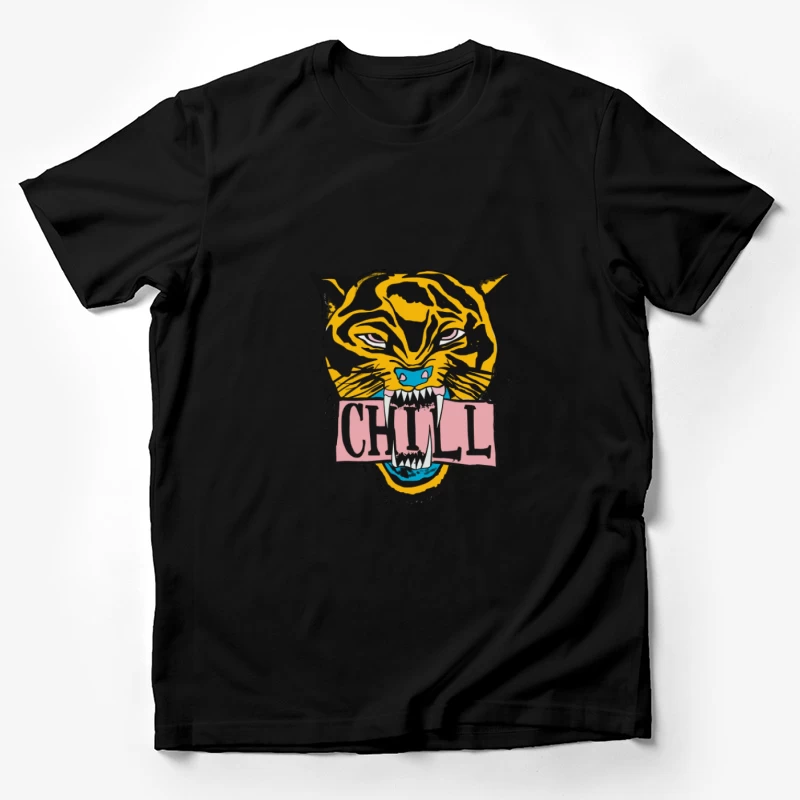 Tiger-Design mit Chill-Nachricht Herren T-Shirt