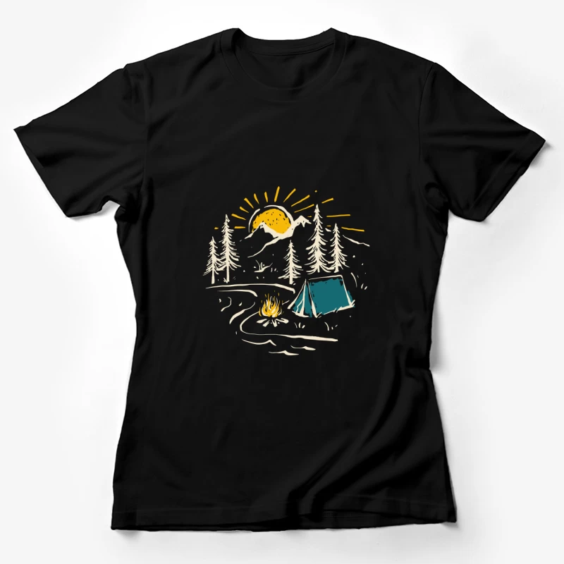 Zelten in der Natur unter der Sonne Damen T-Shirt