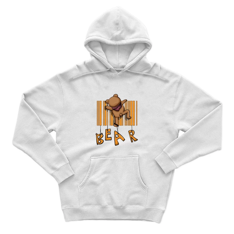 Teddybär auf Barcode Hintergrund Herren Pullover Hoodie