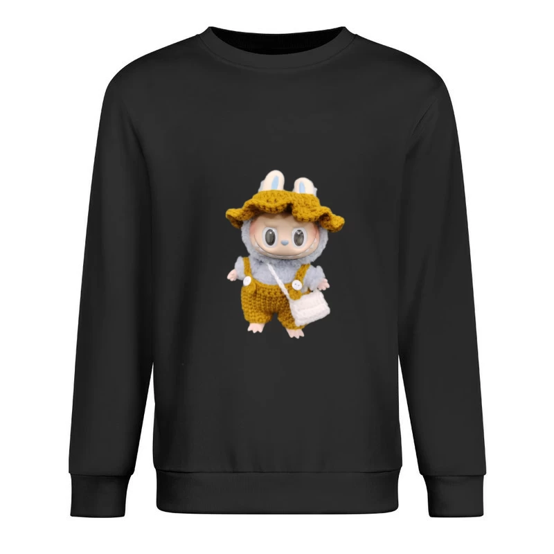 Süße Puppe mit Häkelkleidung Herren Pullover Sweatshirt