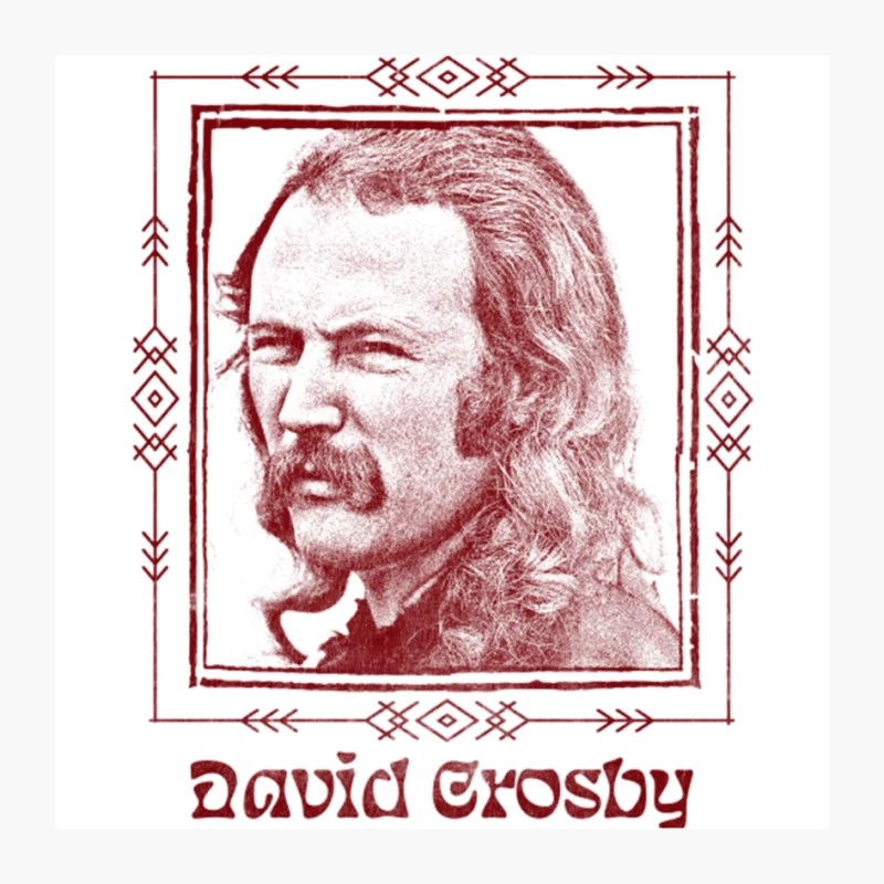 David Crosby   Retro Faded Style Fan Design Pin