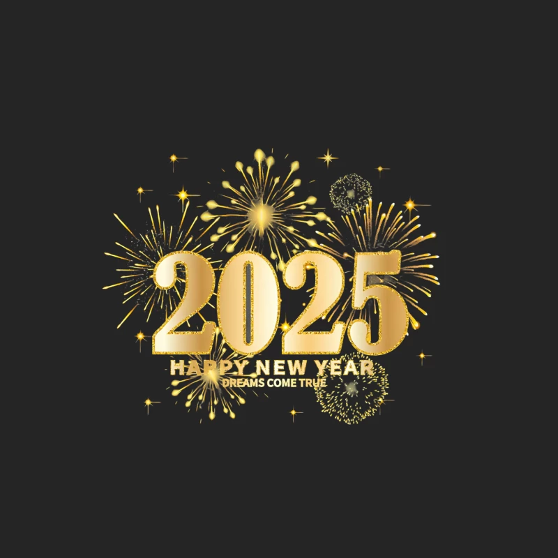 Frohes neues Jahr 2025 mit Feuerwerk Herren Pullover Sweatshirt