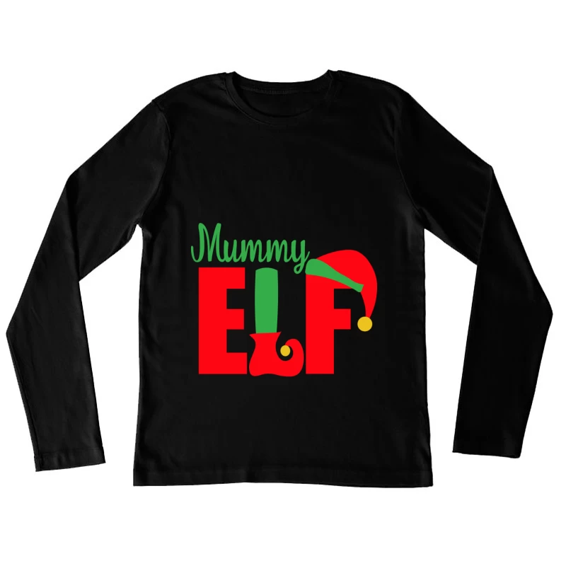 Conception Maman Elfe de Noël Colorée Femme Manches Longues T-Shirt