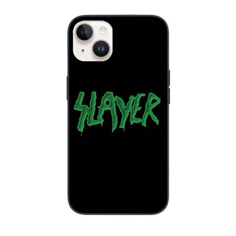 Green Horror-Style Dripping Text "SLAYER" iPhone Case