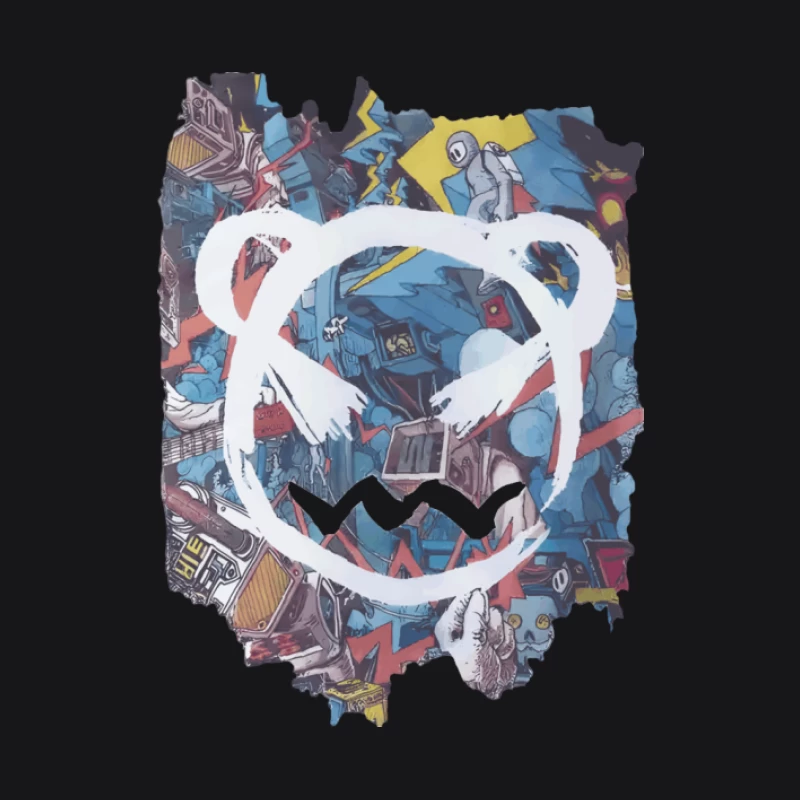 Abstrakte Graffiti-Bär Illustration Damen Pullover Hoodie