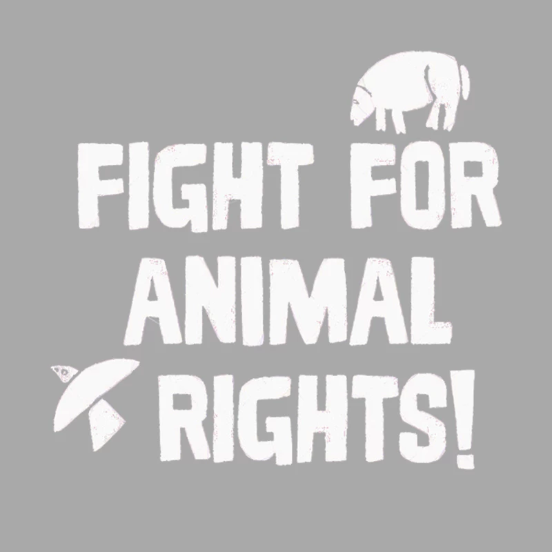 Fight for Animal Rights  Typography Design Female Pullover Hoodie